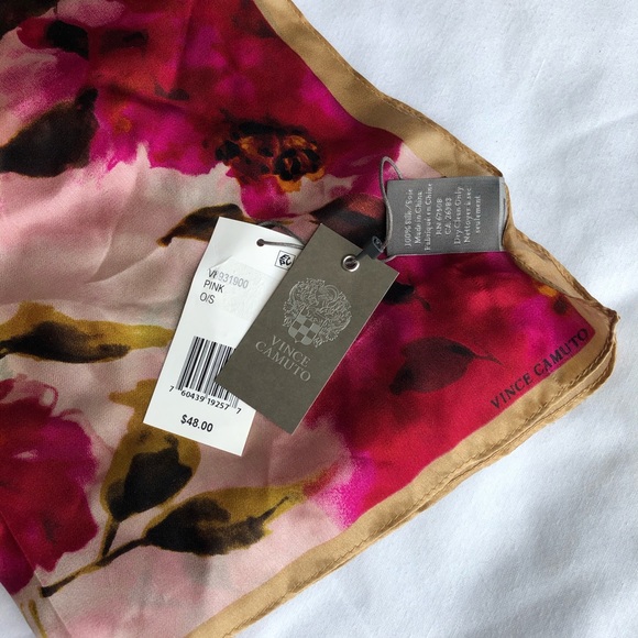 NWT Vince Camuto 100% Silk Watercolor Scarf Floral - Picture 2 of 3
